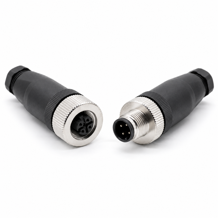 INDUVEXA FieldConnect M12™ – Feldkonfektionierbarer M12-Steckverbinder, A-Code, 4-polig