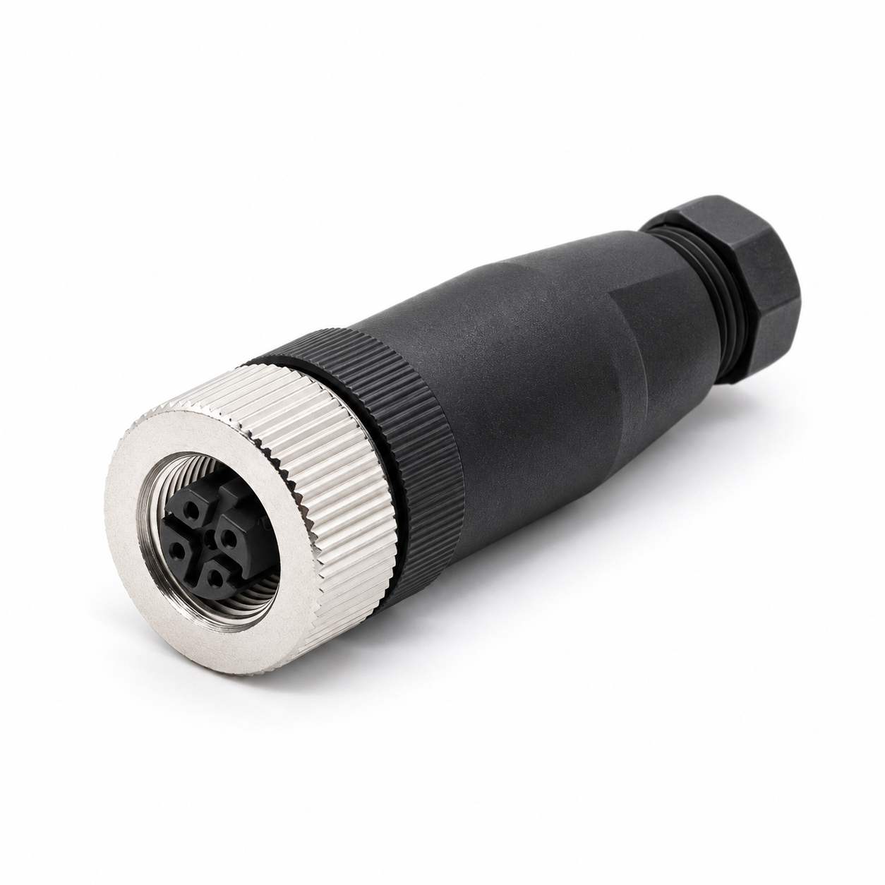 INDUVEXA FieldConnect M12™ – Feldkonfektionierbarer M12-Steckverbinder, A-Code, 4-polig