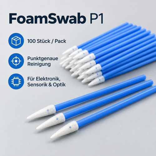 INDUVEXA FoamSwab P1™ – Spitze Präzisions-Reinigungsswabs, 100 Stk.